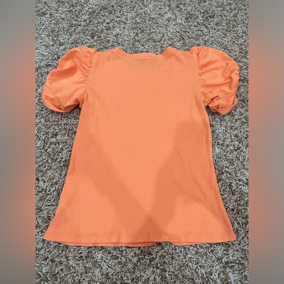 Orange ruffle sleeve top - Picture 2 of 4